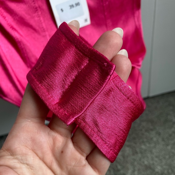 Zara hot pink satin corset style bodysuit, size medium, NWT - Picture 6 of 6